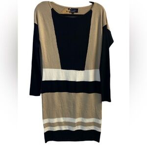 P Luca Milano Scoop Neck Long Sleeve Sweater Dress Good Used Condition Size L